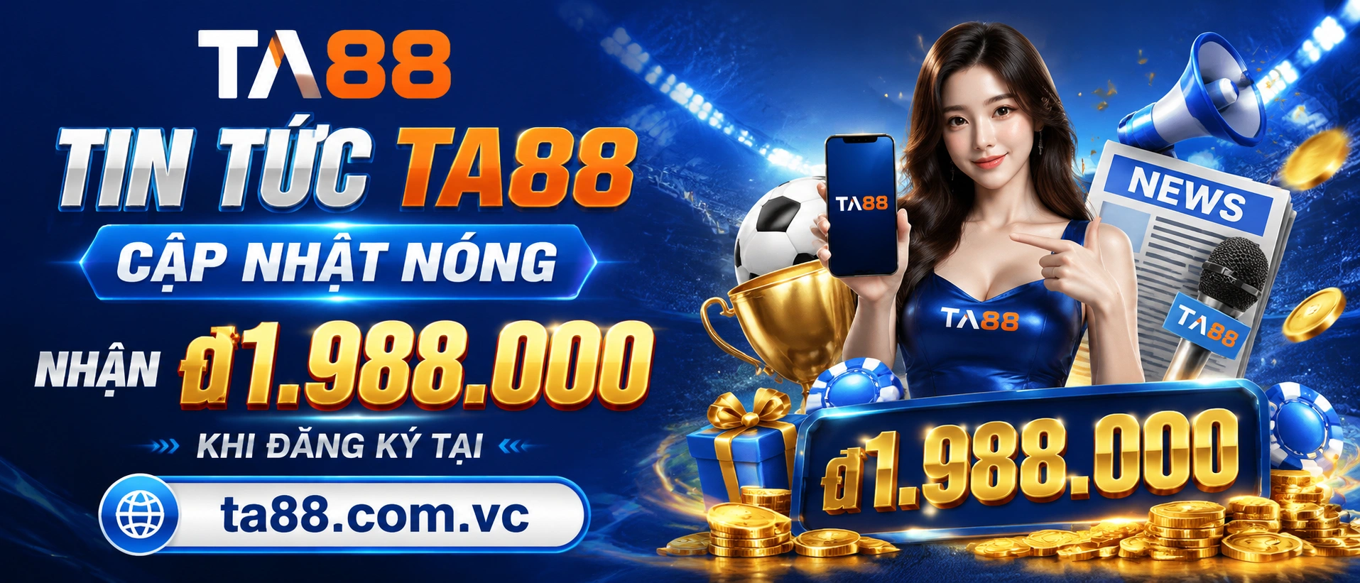 Giao diện tin tức TA88 với nội dung cập nhật khuyến mãi và sảnh game